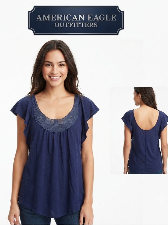 American Eagle Outfitters Tops - American Eagle Crocheted Flowing Blouse Small